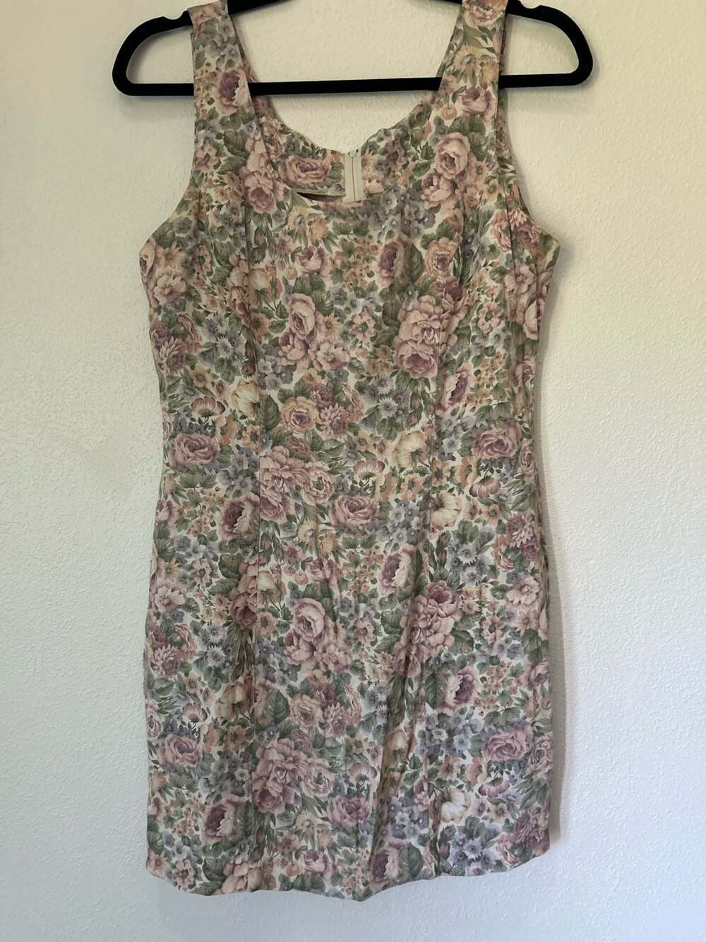 Vintage Rampage 1990s Floral Sleeveless Mini Dress, made in USA